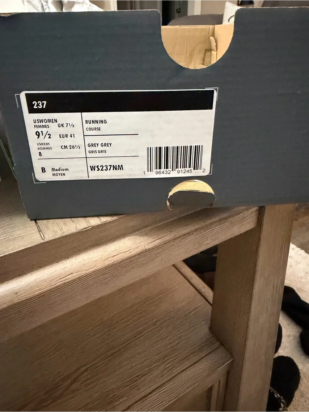 New Balance Women 237 Gray and White 9 1/2 - Picture 6 of 6